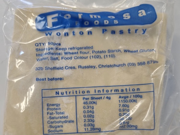 Formosa Foods noodle and pastry recall