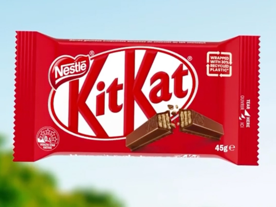 Nestlé KitKat recycled packaging innovation