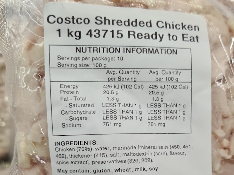Costco brand shredded chicken recalled