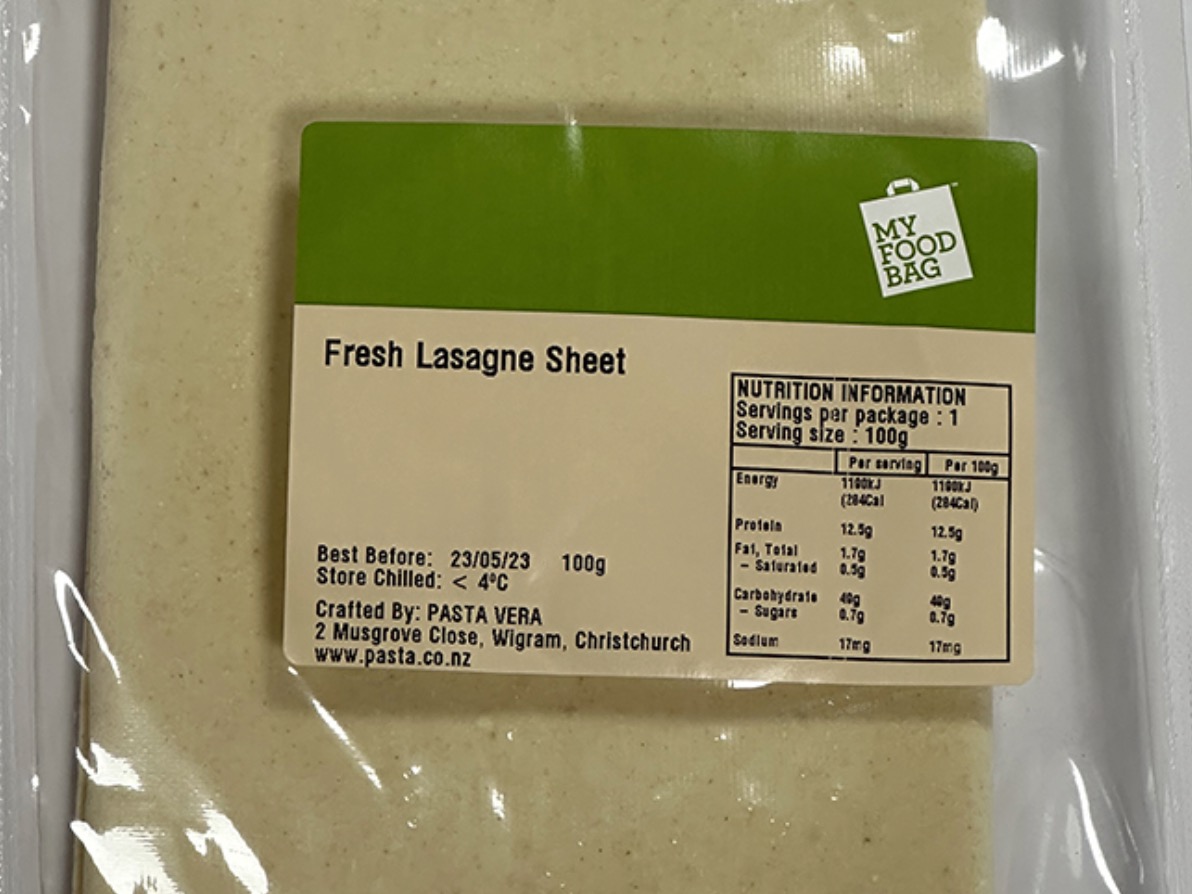 My Food Bag lasagne recall